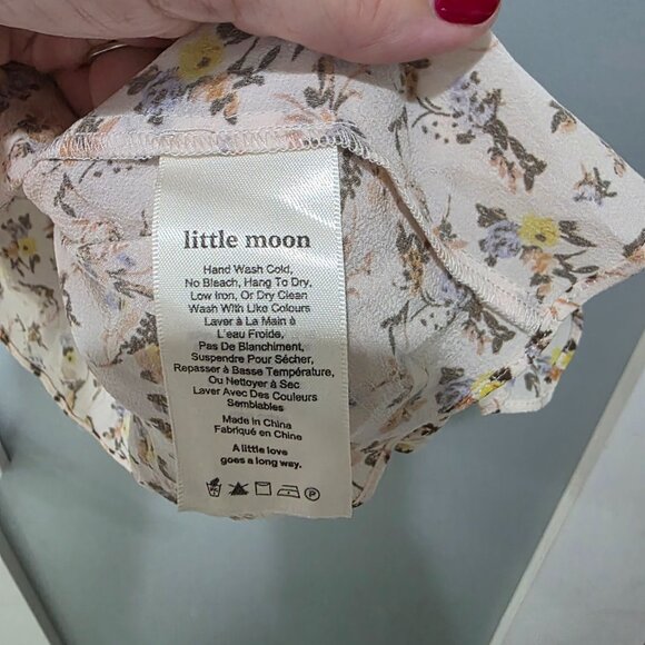 Little Moon Cream Floral Tank Top Women’s L Sleeveless Cami Blouse - Picture 7 of 11